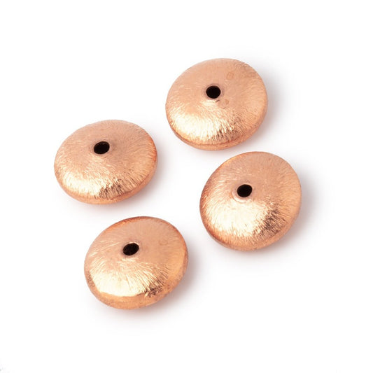 12mm Copper Brushed Rondelle Beads Set of 4 pieces