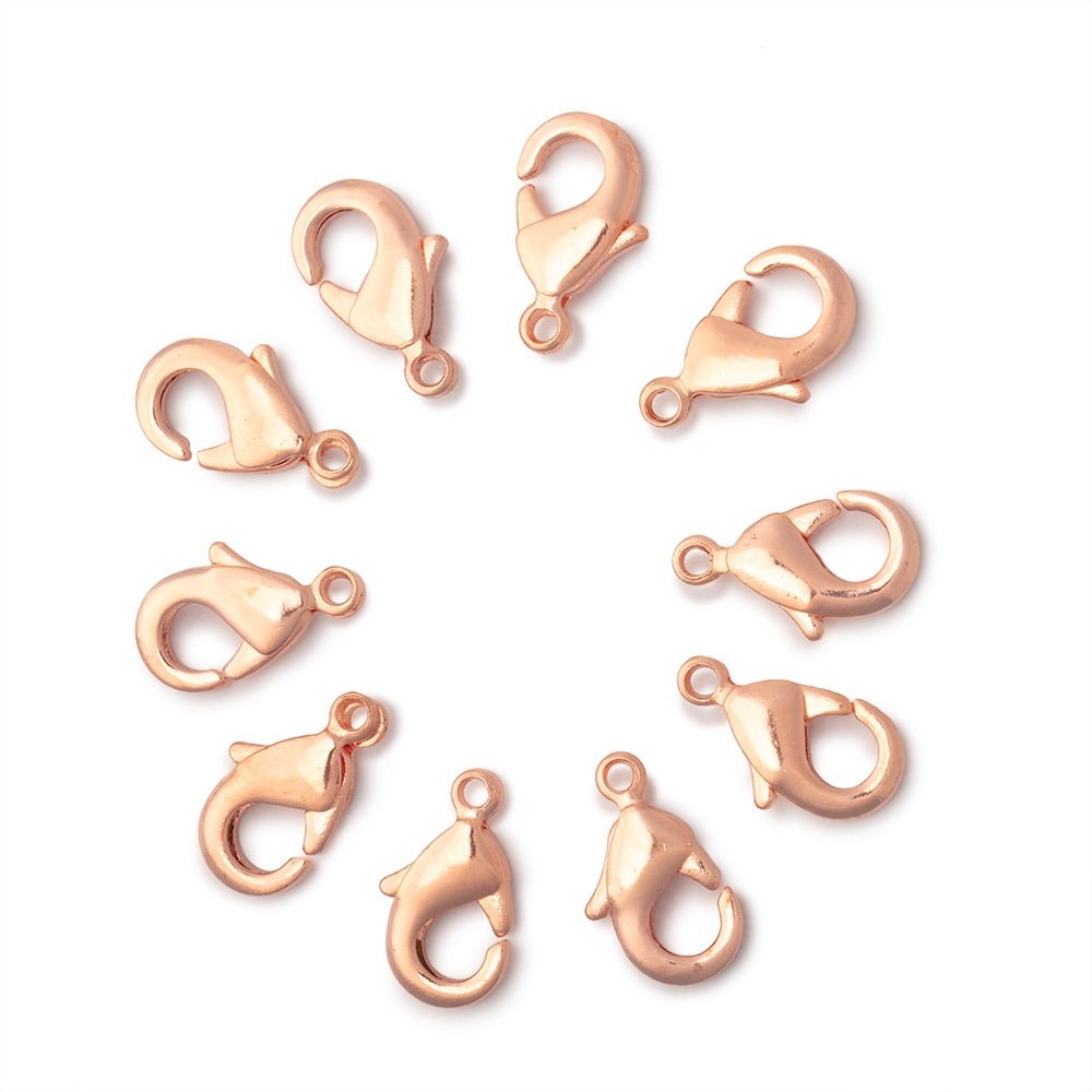12mm Copper Lobster Clasp 10 pieces