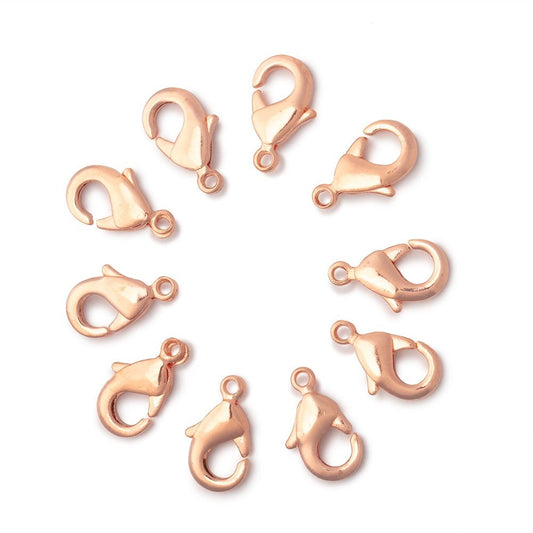 12mm Copper Lobster Clasp 10 pieces
