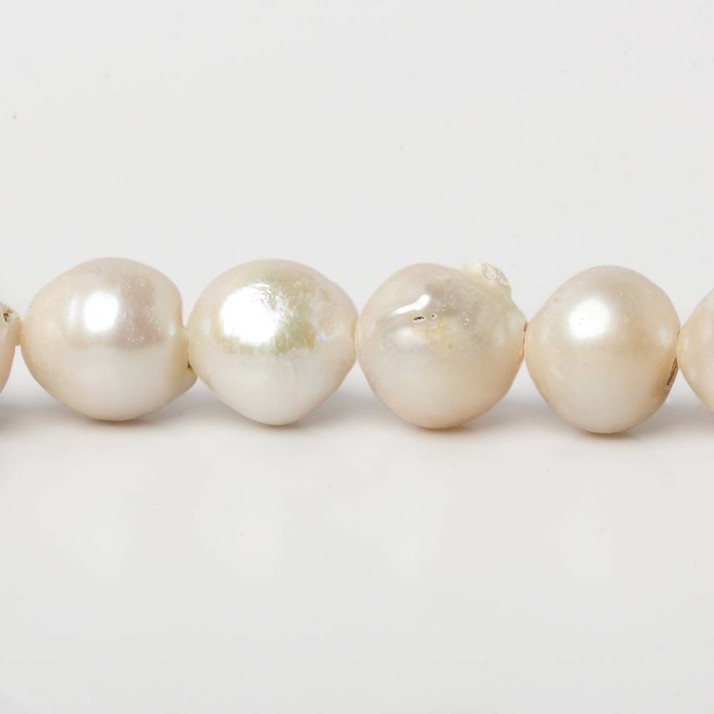 12mm Cream White Baroque Large Hole pearls 8 inch 15 pieces