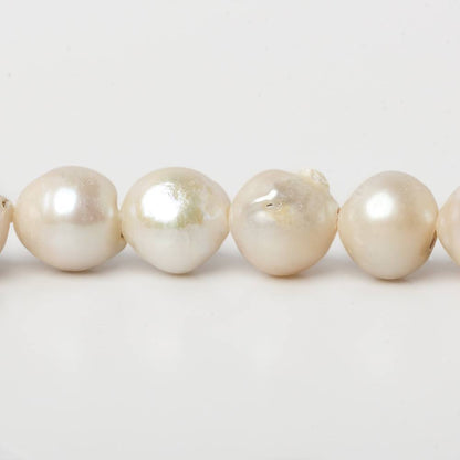 12mm Cream White Baroque Large Hole pearls 8 inch 15 pieces