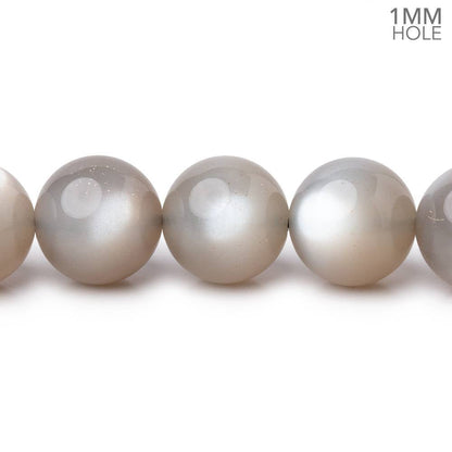 12mm Greige Moonstone Plain Round Beads 15.5 inch 34 pieces AAA 1mm Hole