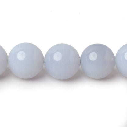 12mm Natural Periwinkle Blue Chalcedony plain rounds 16 inch 34 beads AAA