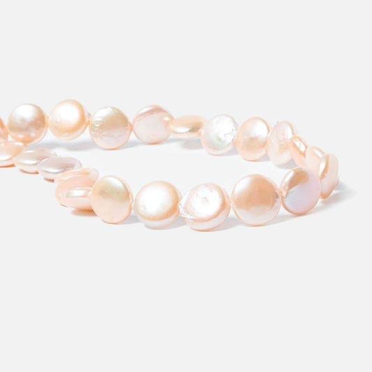 12mm Rose' Blush Coin Freshwater Pearls 16 inch 32 pieces