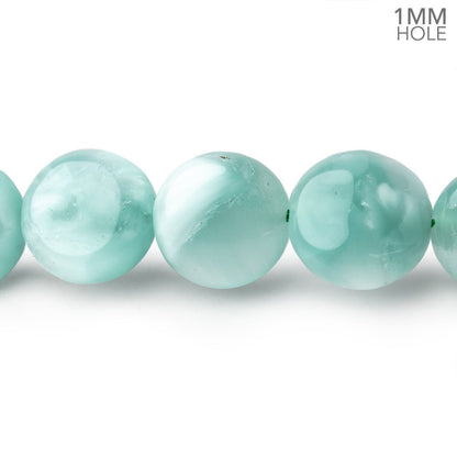 12mm Russian Green Angelite Plain Coin Beads 16 inch 34 pieces AA