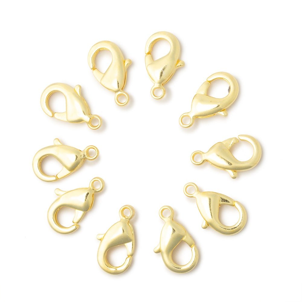 12mm Shiny Lobster Clasp Set of 10 Pieces