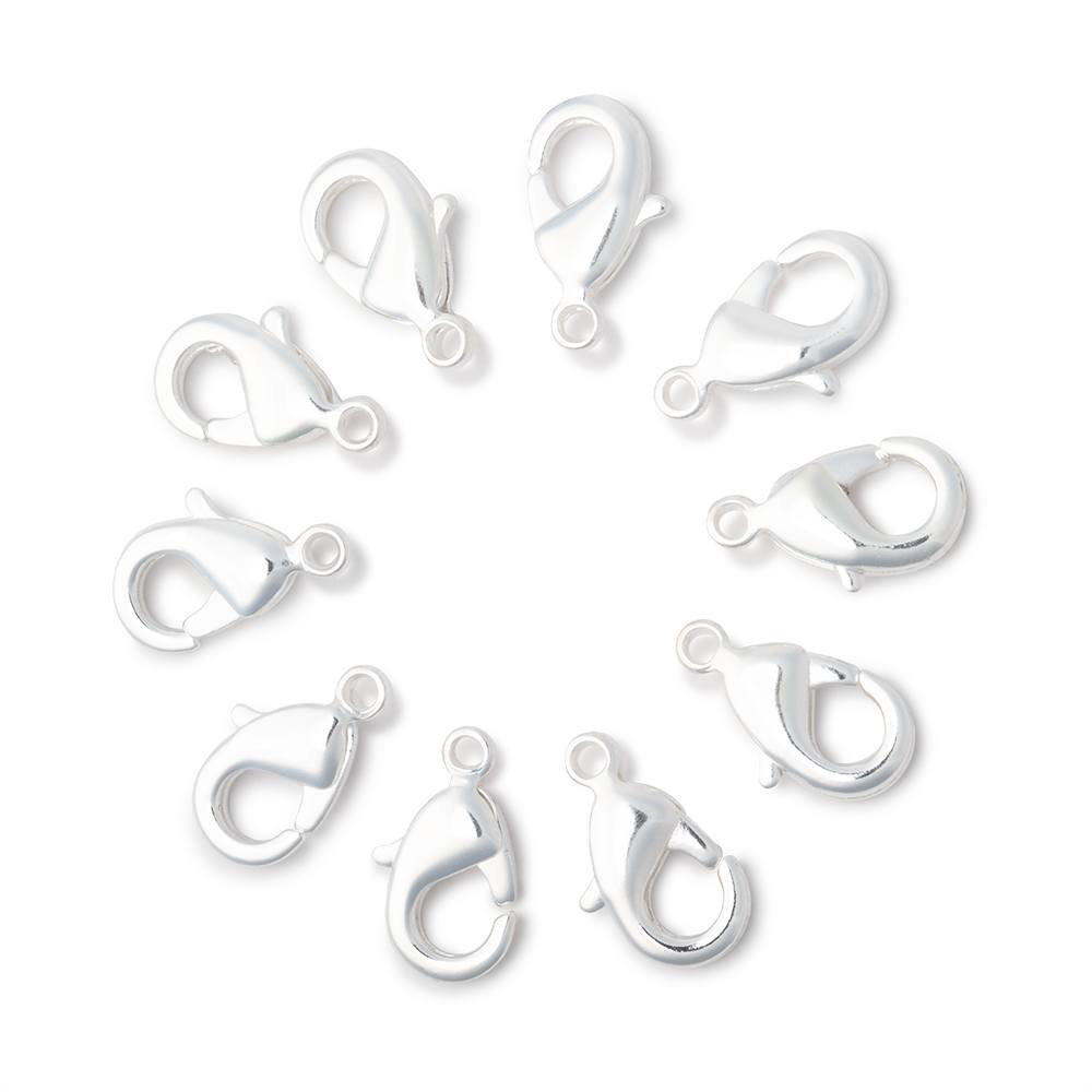 12mm Shiny Lobster Clasp Set of 10 Pieces