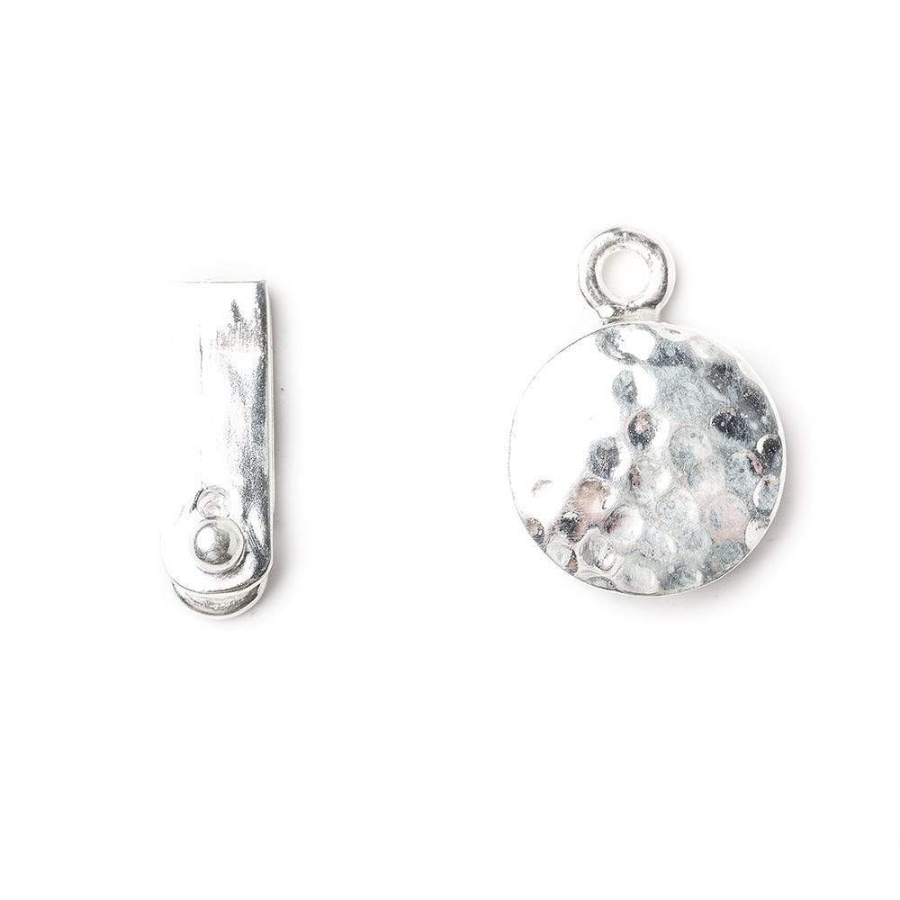 12mm Sterling Silver Box Clasp Round Hammered Design 1 piece