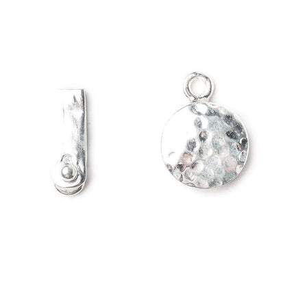 12mm Sterling Silver Box Clasp Round Hammered Design 1 piece