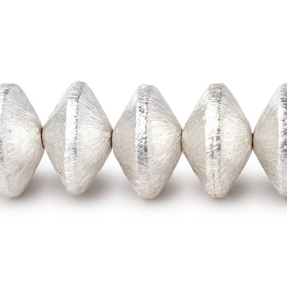 12mm Sterling Silver Plated Copper Brushed Disc 8 inch 27 Beads