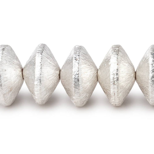 12mm Sterling Silver Plated Copper Brushed Disc 8 inch 27 Beads