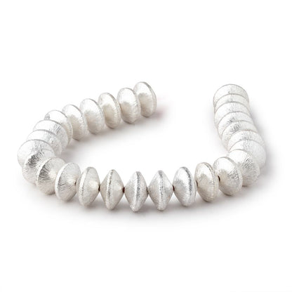 12mm Sterling Silver Plated Copper Brushed Disc 8 inch 27 Beads