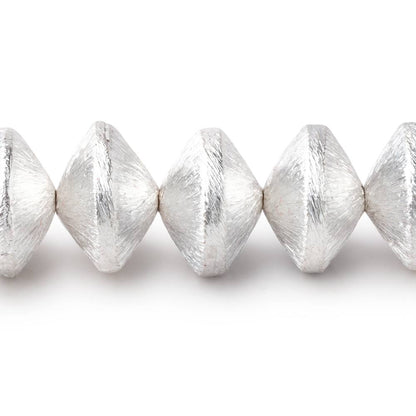 12mm Sterling Silver Plated Copper Brushed Disc Beads 8 inch 23 pieces
