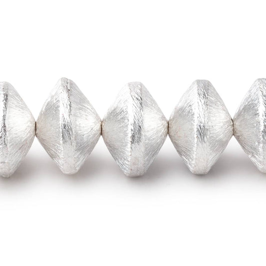 12mm Sterling Silver Plated Copper Brushed Disc Beads 8 inch 23 pieces