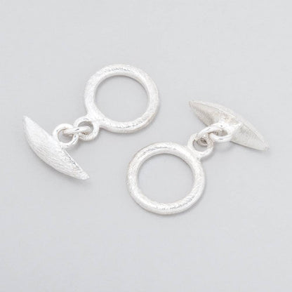 12mm Sterling Silver Toggle Brushed Marquise Design 1 piece