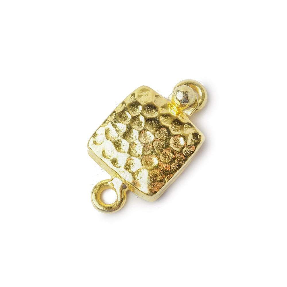 12mm Vermeil Box Clasp Square Hammered Design 1 piece