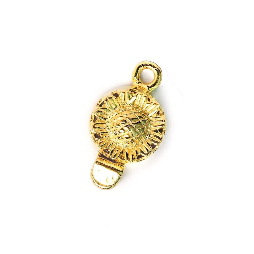12mm Vermeil Box Clasp Sunflower Design 1 piece
