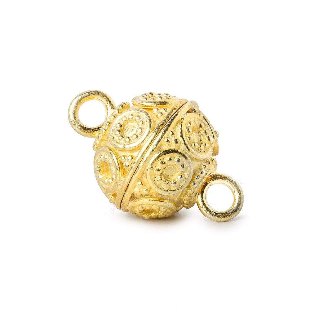 12mm Vermeil Magnetic Clasp with Granulated Bali Design 1 piece