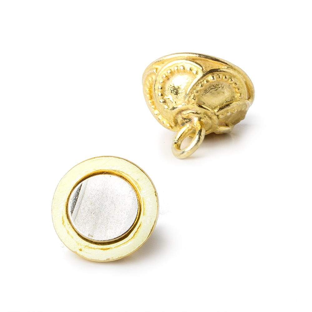 12mm Vermeil Magnetic Clasp with Swirl Design 1 piece