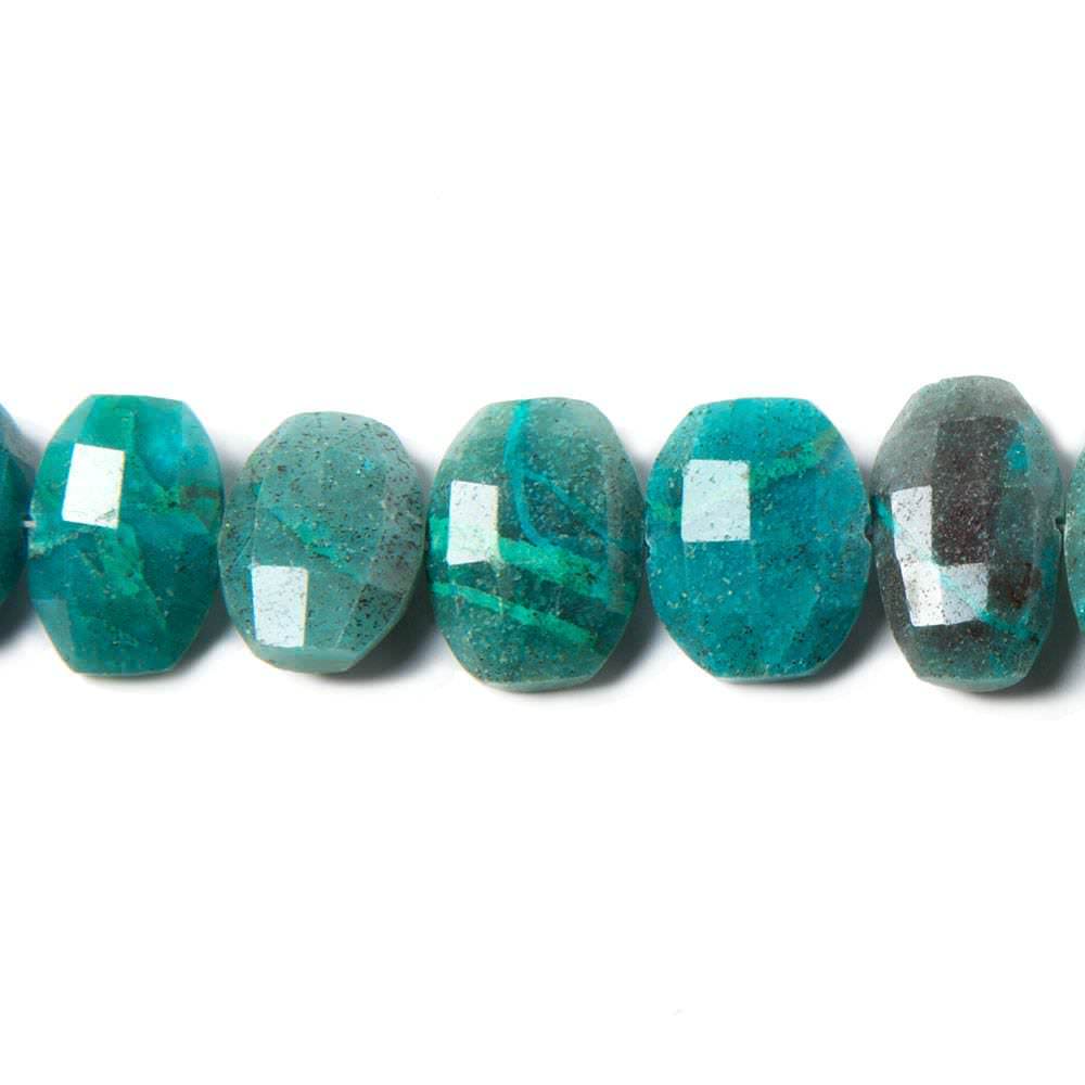 12x10-13x10mm Chrysocolla Faceted Cushion Beads 6 inches 15 pieces