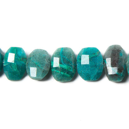 12x10-13x10mm Chrysocolla Faceted Cushion Beads 6 inches 15 pieces