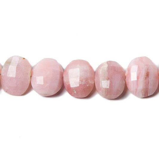 12x10-14x10mm Pink Peruvian Opal Side Drilled Faceted Cushion 6 in. 14 beads