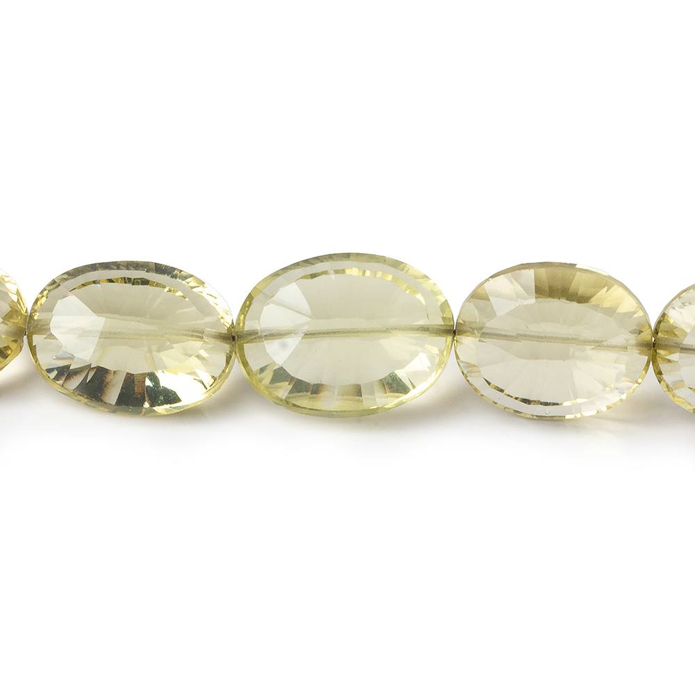 12x10-14x11mm Lemon Quartz Concave Faceted Oval beads 15 inch 30 pieces AAA