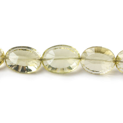 12x10-14x11mm Lemon Quartz Concave Faceted Oval beads 15 inch 30 pieces AAA