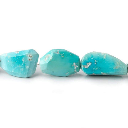 12x10-14x12mm Treated Turquoise faceted nuggets 8 inch 12 beads