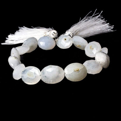 12x10-15x11mm Peacock Solar Quartz faceted oval nugget beads 8 inch 11 pieces