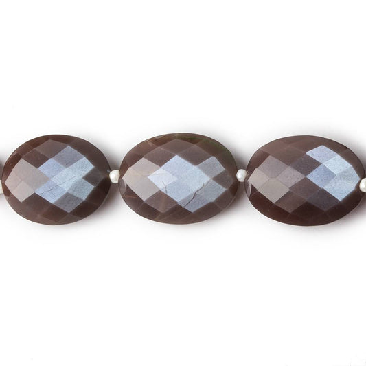 12x10-17x13mm Chocolate Brown Moonstone faceted ovals 16 inch 25 beads AA grade