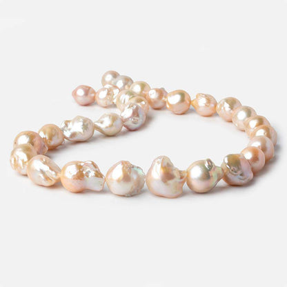 12x10-17x13mm Peach Ultra Baroque Pearls 16 inch 28 pieces