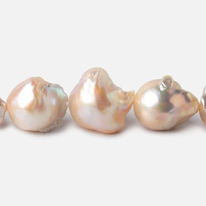 12x10-17x13mm Peach Ultra Baroque Pearls 16 inch 28 pieces