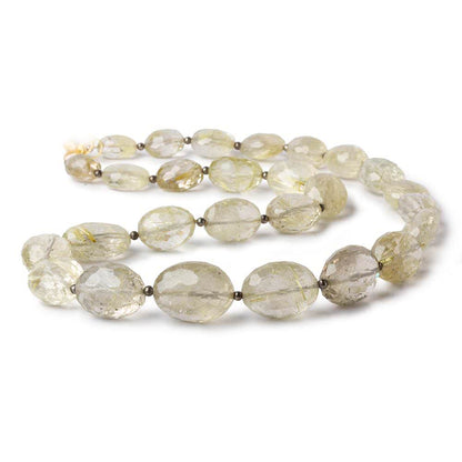 12x10-18x14mm Golden Rutilated Quartz straight drilled faceted oval beads 18 inch 17 pieces AA