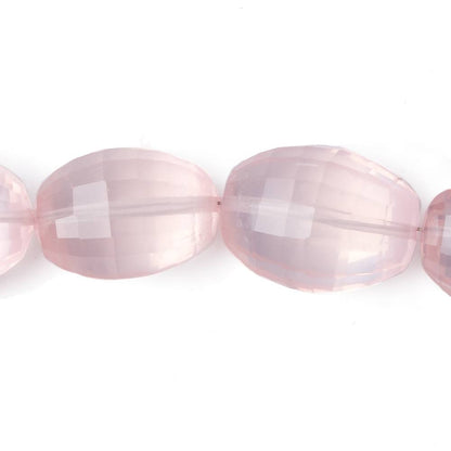 12x10-22x14mm Rose Quartz Checkerboard faceted ovals 16 inch 27 beads AAA