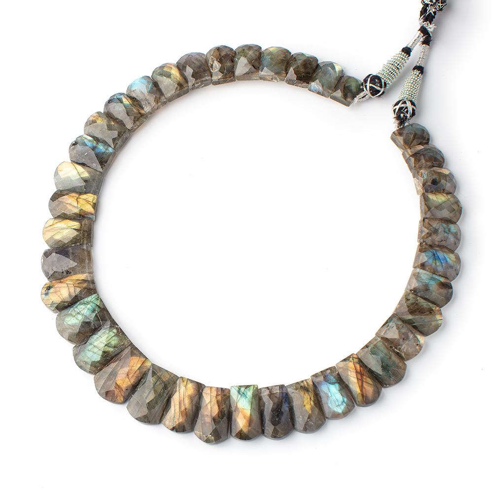 12x10-22x14mm Labradorite double drilled faceted fancy shape collar 38 beads