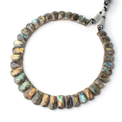 12x10-22x14mm Labradorite double drilled faceted fancy shape collar 38 beads