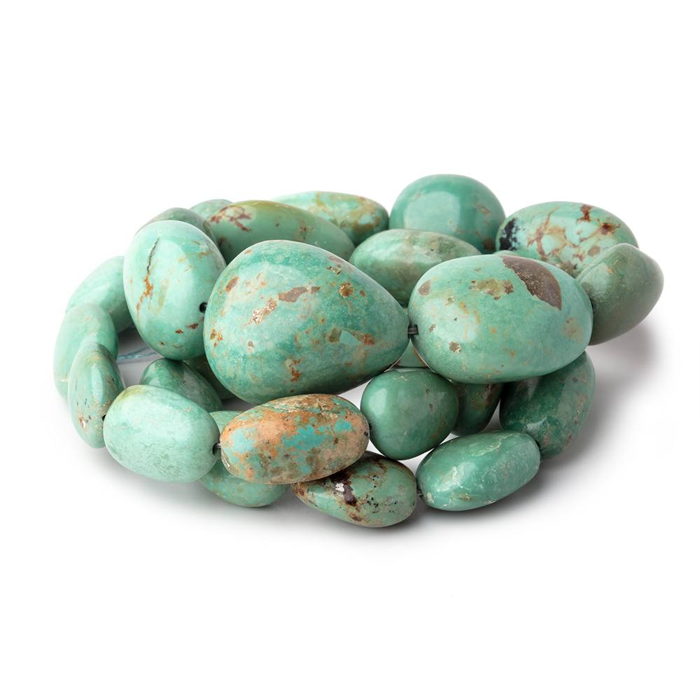 12x10-23x19mm Persian Turquoise plain nugget beads 18 inch 28 pieces