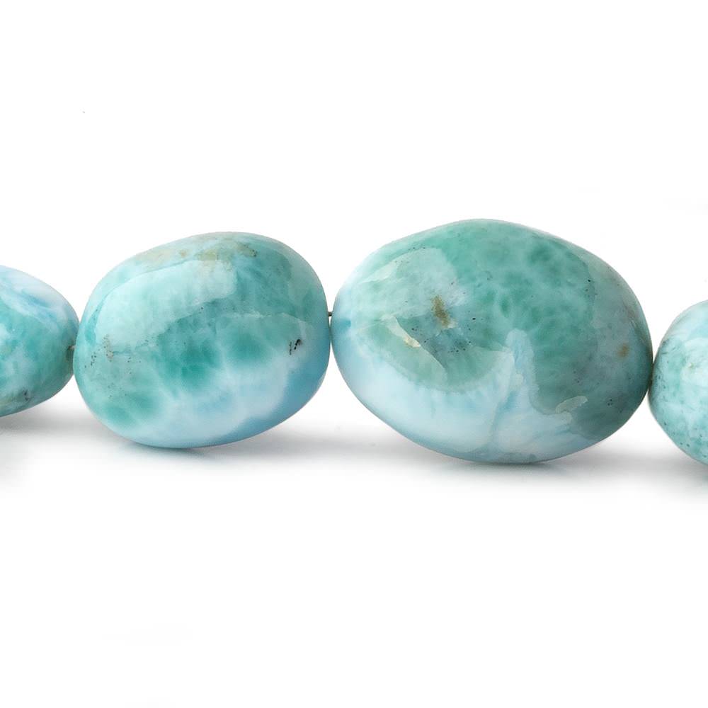 12x10-24x18mm Larimar plain nugget beads 18 inch 28 pieces A