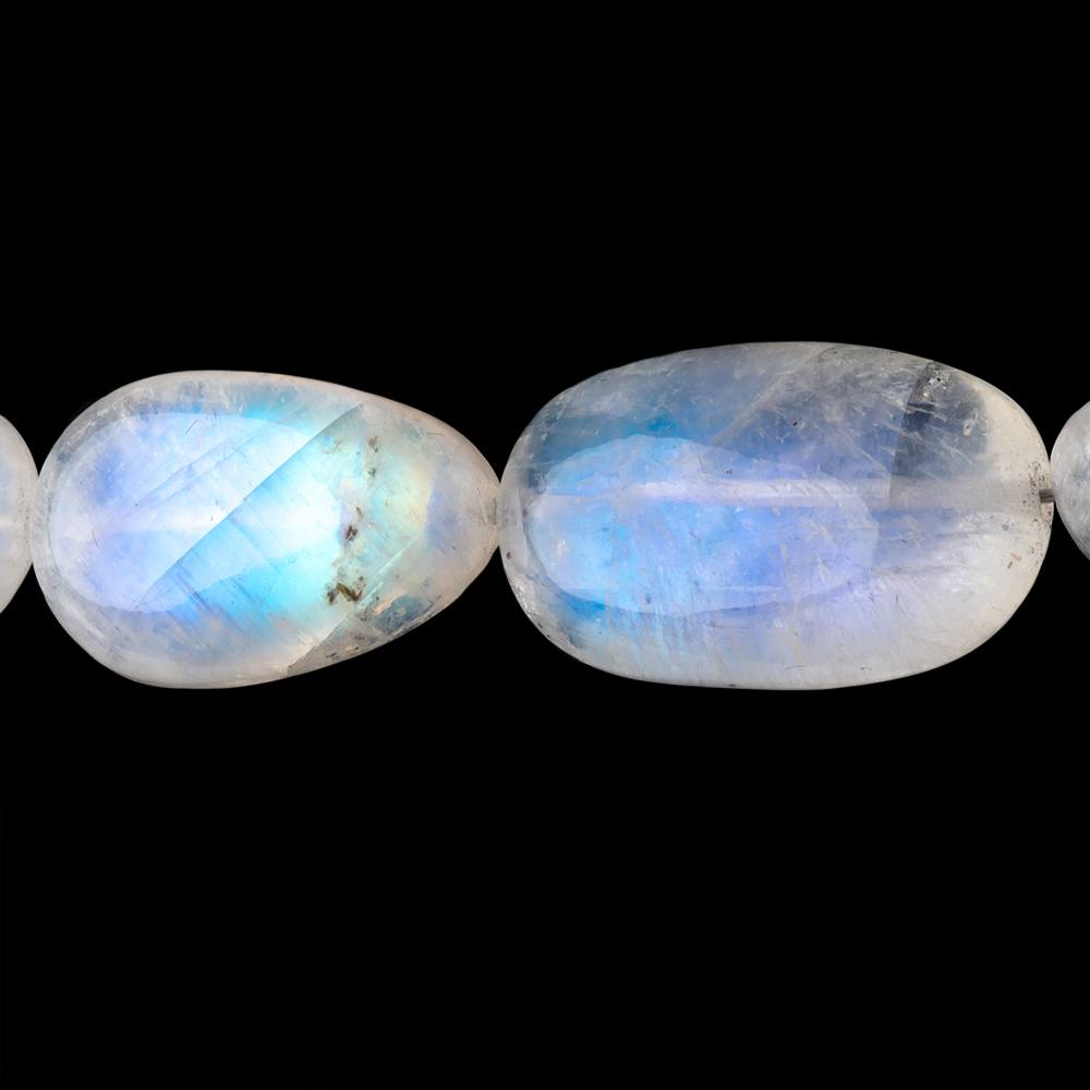 12x10-25x17mm Rainbow Moonstone Plain Nugget Beads 18 inch 27 pieces