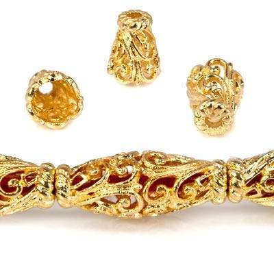 12x10mm 22kt Gold Plated Copper Scroll Cone *DISCONTINUED*