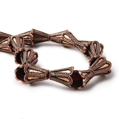 12x10mm Antiqued Copper Cone Granulated Scalloped Design 8 in 18 pcs