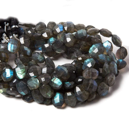 12x10mm Labradorite side drilled Faceted Cushion Beads 7 inch 16 pieces
