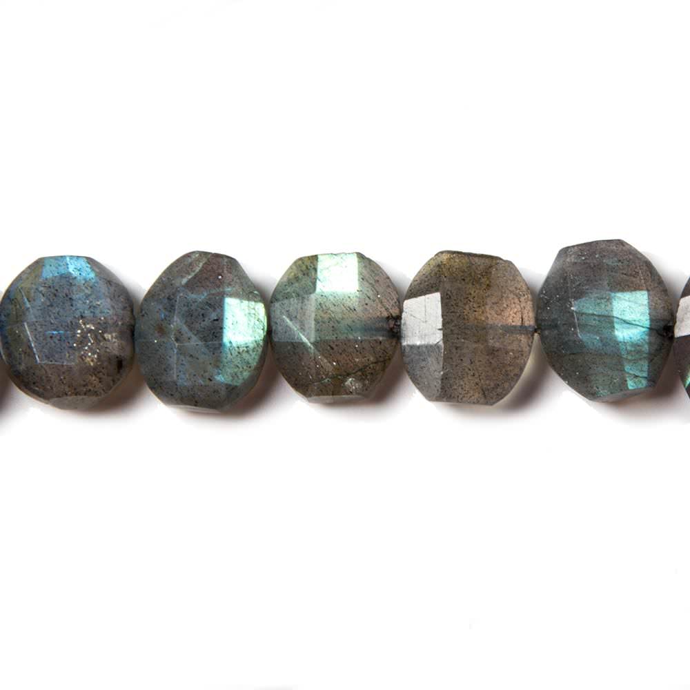 12x10mm Labradorite side drilled Faceted Cushion Beads 7 inch 16 pieces