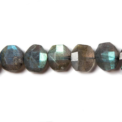 12x10mm Labradorite side drilled Faceted Cushion Beads 7 inch 16 pieces