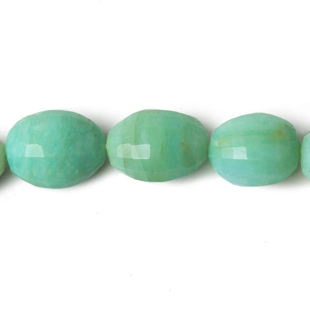 12x11-14x11mm Blue Peruvian Opal Faceted Ovals 15 inch 28 beads