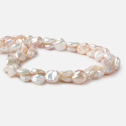 12x11-14x11mm Rose' White Straight Drilled Keshi Freshwater Pearls 16 inch 32 pieces