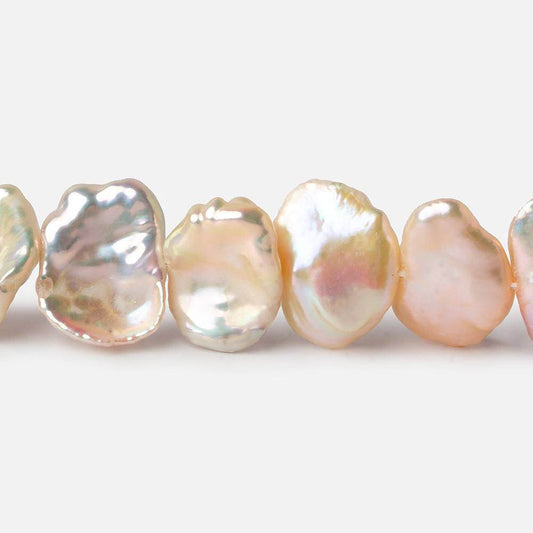 12x11-16x13mm Pale Salmon side drilled Keshi Freshwater Pearls 16 inch 36 pieces AA