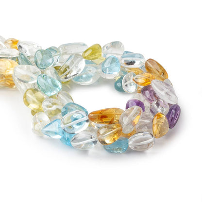 12x11-19x10mm Multi Gemstone plain nuggets 16.5 inch 25 pieces