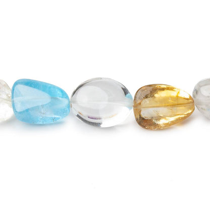 12x11-19x10mm Multi Gemstone plain nuggets 16.5 inch 25 pieces